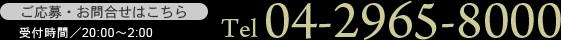 E⍇͂@TELF04-2965-8000@t/20:00`2:00